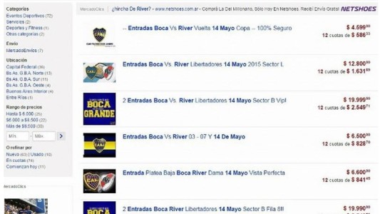 Plateas para el Boca-River de Copa Libertadores llegan hasta $22 mil en la reventa
