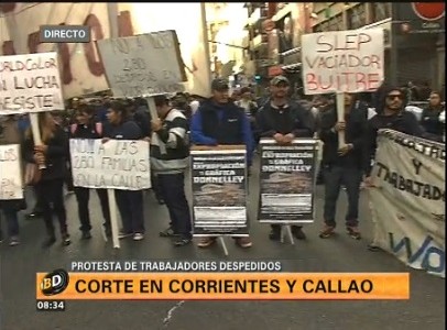 Caos de tránsito en Callao y Corrientes por protesta gremial