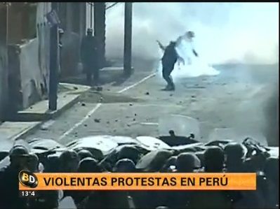 Protesta en Perú contra un proyecto minero
