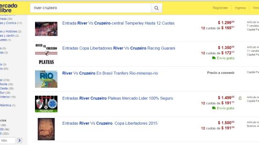 Allanan MercadoLibre por la reventa de entradas para River-Cruzeiro