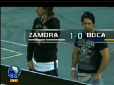 El "Panadero" Napolitano en un partido de la Libertadores