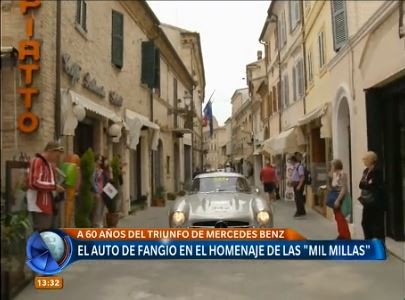 El auto de Fangio en el homenaje de las "Mil millas"