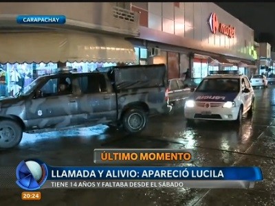 Apareció Lucila, la chica de Carapachay a la que buscaban desde el sábado