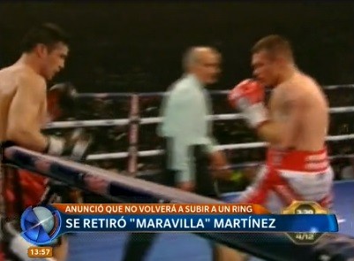 "Maravilla" Martínez anunció oficialmente su retiro del boxeo