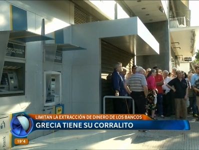 "Corralito" en Grecia: limitan las extracciones bancarias a 60 euros diarios