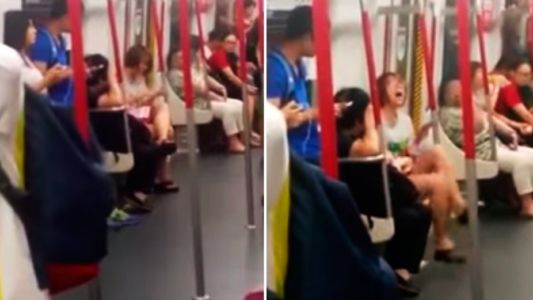 Una mujer rompe en llanto en el subte por la falta de batería en su celular
