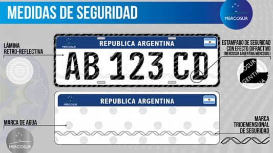 Así es la nueva patente del Mercosur, que deberán llevar todos los autos del país