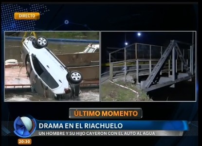 Riachuelo: sacaron el auto pero aún buscan al conductor y su hijo