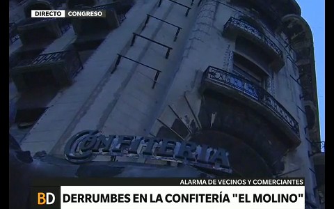 Derrumbes en la confitería El Molino