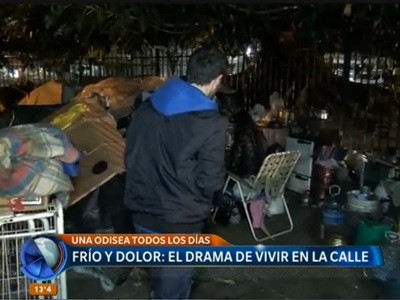 Frío y dolor: el drama de las familias que viven en la calle