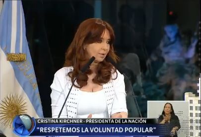 Cristina: "Respetemos la voluntad popular"