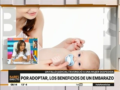 Proceso de adopción, con los beneficios de un embrazo
