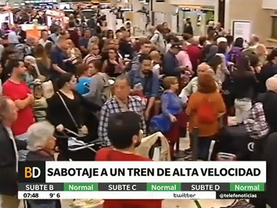 Denuncian sabotaje a un tren de alta velocidad en España