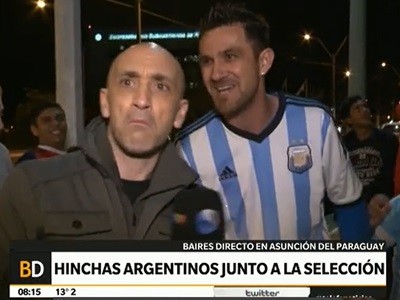 Hinchas argentinos junto a la selección