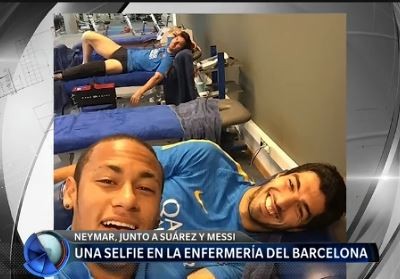 Una selfie en la enfermería del Barcelona