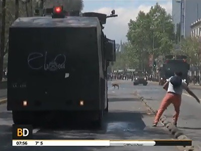 Incidentes en una protesta estudiantil en Chile