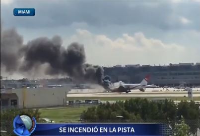 Varios heridos al incendiarse un avión en la pista