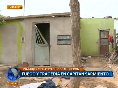Tragedia en Capitán Sarmiento: una mujer y cuatro menores muertos en un incendio