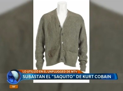 Subastan el "saquito" de Kurt Cobain