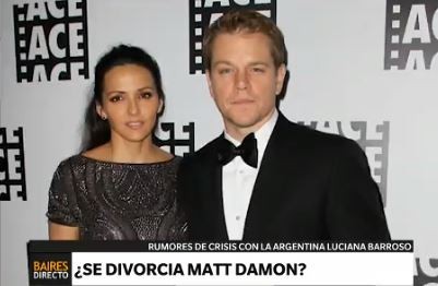 Rumores de un divorcio millonario: Matt Damon y la argentina Luciana Barroso