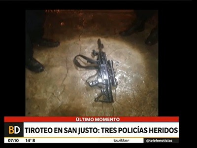 Tiroteo en San Justo con tres policías heridos