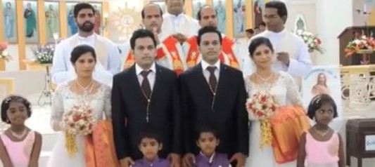 Boda al cuadrado: curas gemelos casan a hermanos gemelos con hermanas gemelas en India