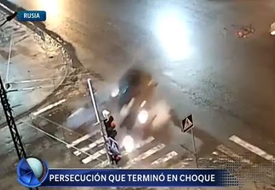 Persecución y choque en Rusia