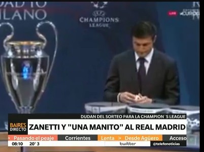 Zanetti y una "manito" al Real Madrid