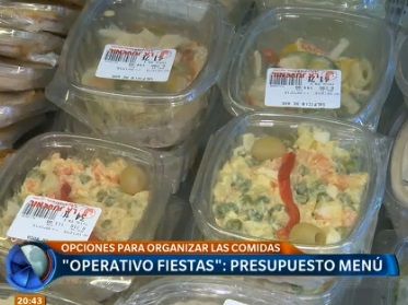 Operativo Fiestas: presupuesto menù