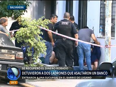 Robaron un banco en Lugano y los detuvieron en Balvanera