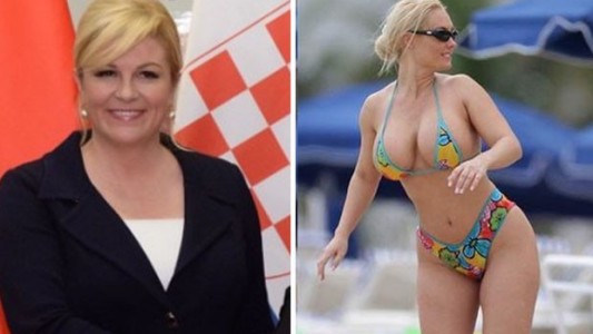 Fotos de la presidenta de Croacia en bikini y la confusión con una ex conejita Playboy