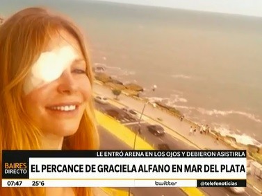 El percance de Graciela Alfano en Mar del Plata