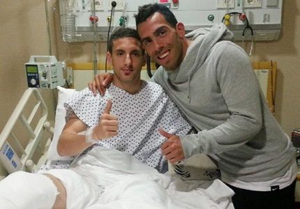 Volvió a entrenar Ezequiel Ham, el jugador de Argentinos fracturado por Tévez