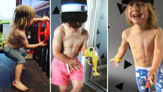 Polémica en las redes por el nene de 3 años fisicoculturista