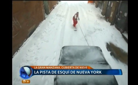 Las calles de New York se convierten en una pista de esquí