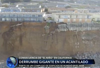 Gigante derrumbe en un acantilado de California