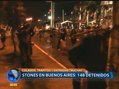 Detuvieron a 148 fuera del recital de los Stones