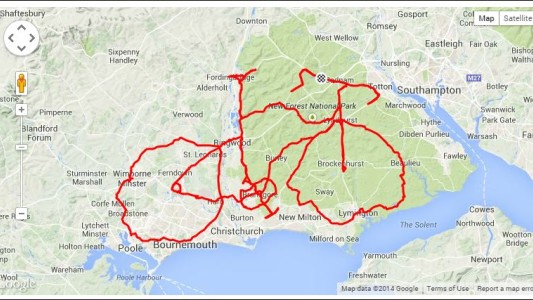 Un ciclista realiza obras de arte con su GPS