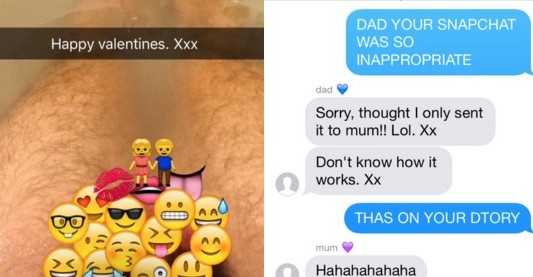 Le mandó por error a su hija una foto desnudo a través de Snapchat