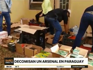Decomisan un arsenal de guerra en Paraguay
