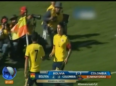 Colombia se llevó un triunfo de Bolivia en el tiempo de descuento