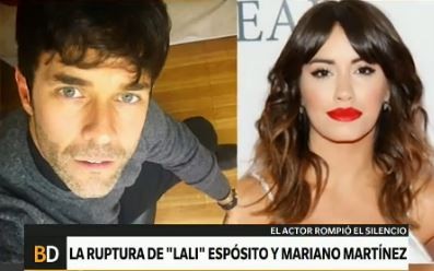 Mariano Martínez habló de la ruptura con Lali Espósito