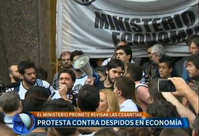 Protesta en el Ministerio de Economía