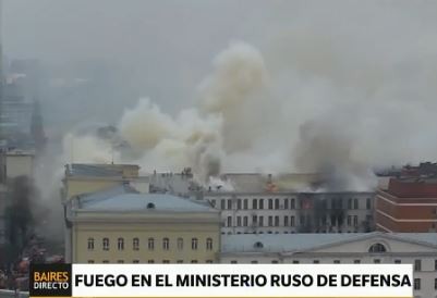 Fuego en el Ministerio de Defensa de Rusia