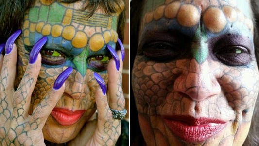 Fotos impactantes: se removió las orejas y la nariz para parecer un dragón