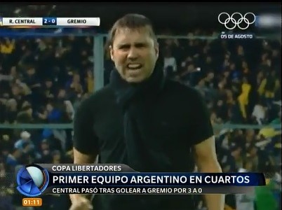 Central fue implacable: 3 a 0 a Gremio para ponerse en cuartos de final