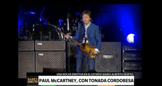 El divertido saludo de Paul McCarney al público cordobés