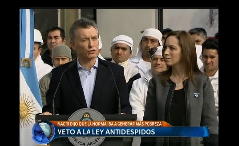 Macri: "voy a vetar esta ley que es antiempleo"