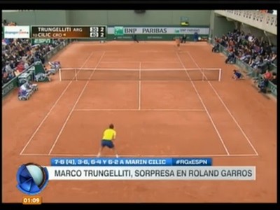 Sopresa en Roland Garros: el santiagueño Trungelliti eliminó a un top ten