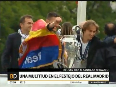 El festejo del Real Madrid en la plaza de las Cibeles